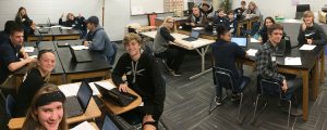 Students from West Michigan Academy of Environmental Science participating in Steam Challenge