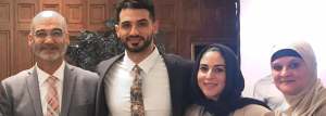 Firas Shalabi pictured with his family