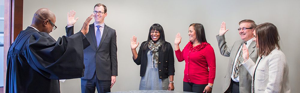 Distinctive College Prep board members swearing-in ceremony.