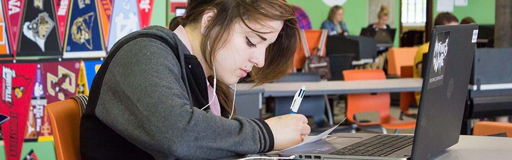 Image of NexTech High School student studying.