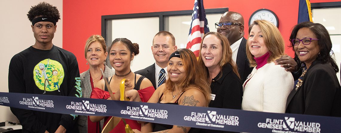 Flex High School of Michigan's ribbon cutting.